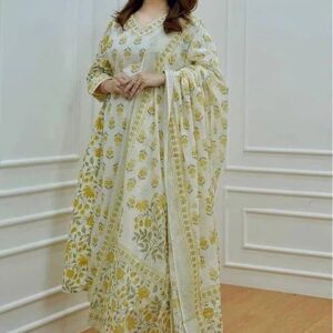 Floral Print Ethnic Suit Set