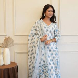 Floral Print Ethnic Suit Set