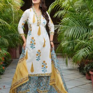 Floral Print Ethnic Suit Set