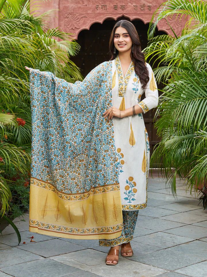 Floral Print Ethnic Suit Set - Image 5