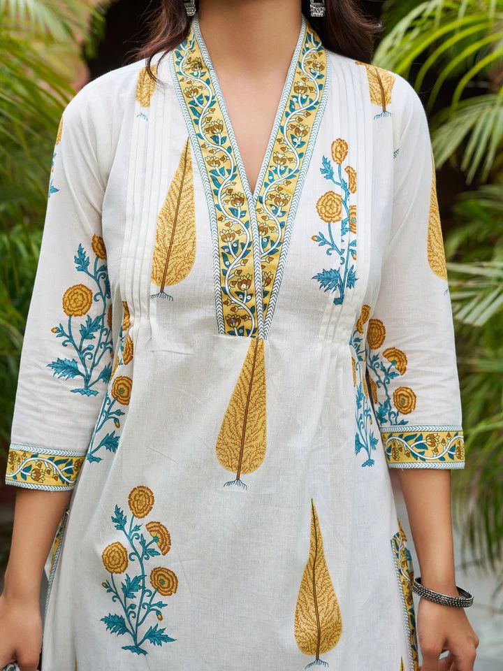 Floral Print Ethnic Suit Set - Image 3