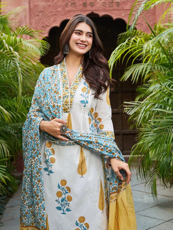 Floral Print Ethnic Suit Set - Image 4
