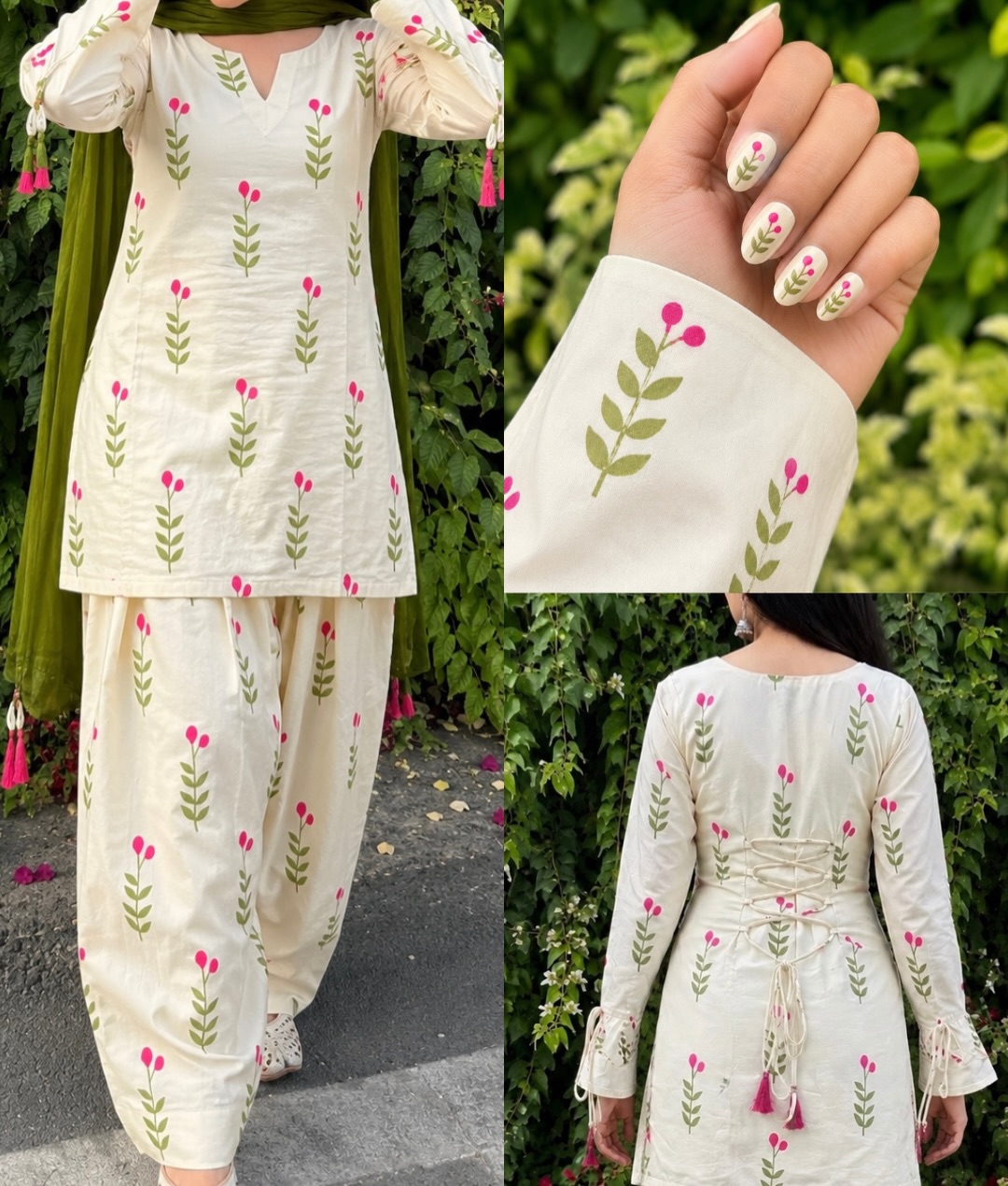 Floral Print Ethnic Suit Set - Image 5