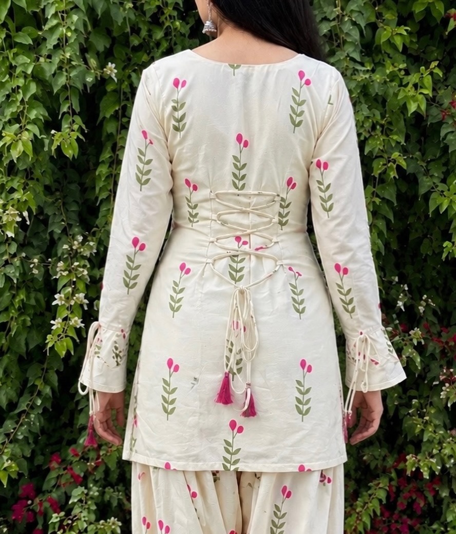 Floral Print Ethnic Suit Set - Image 4