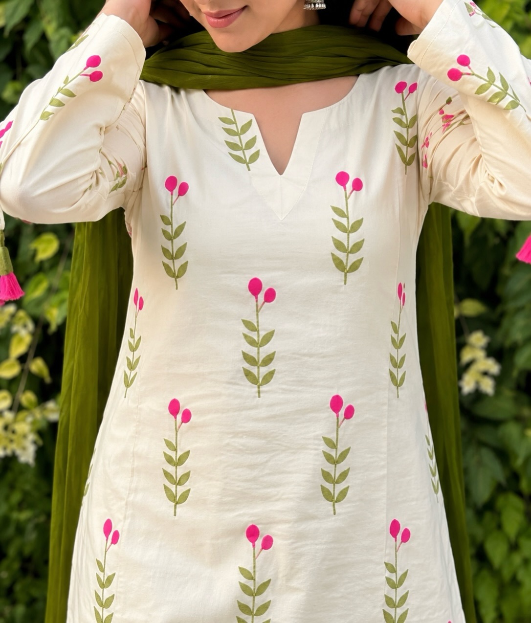 Floral Print Ethnic Suit Set - Image 3