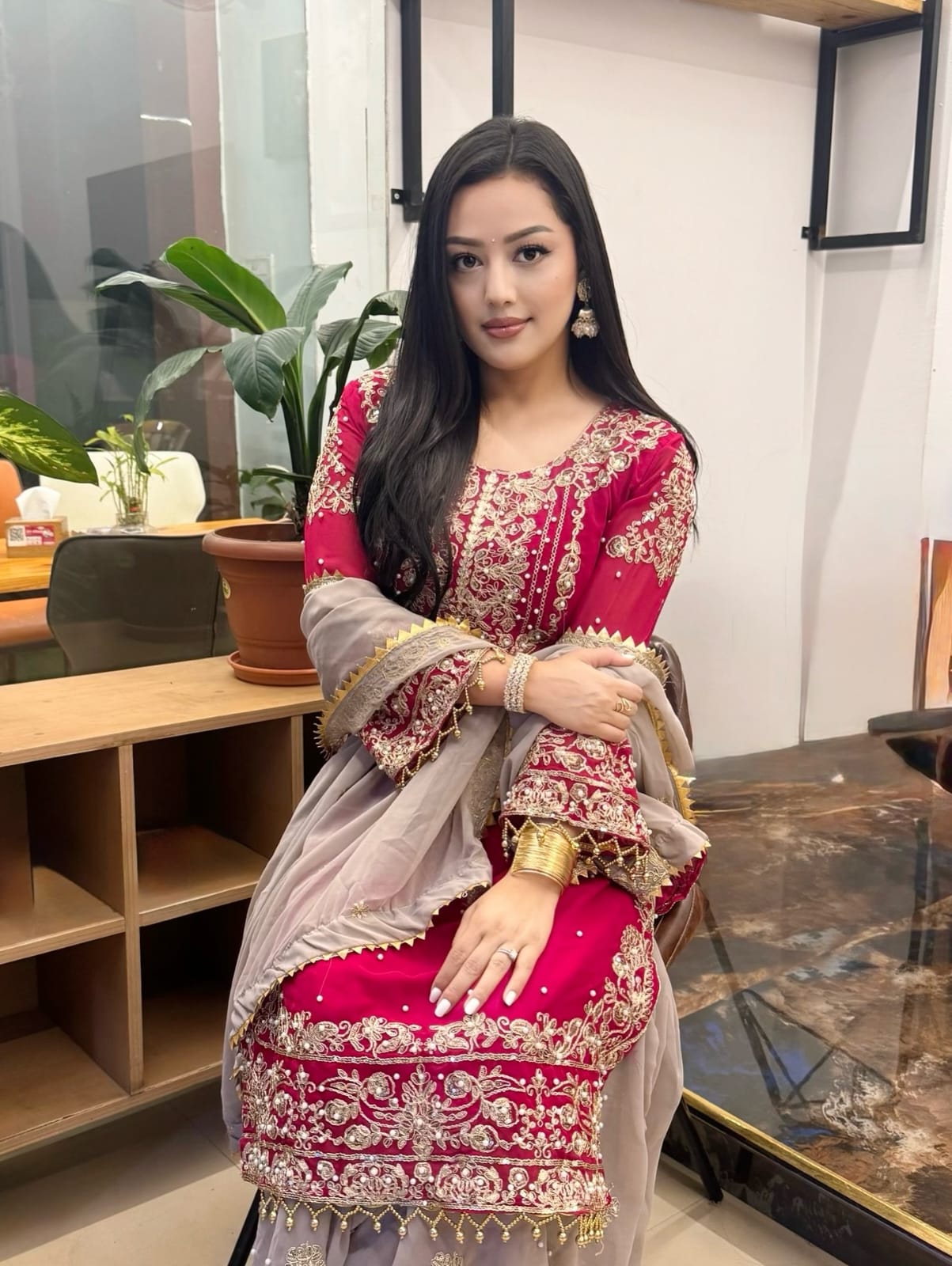 Embroidered Sharara Set - Image 13