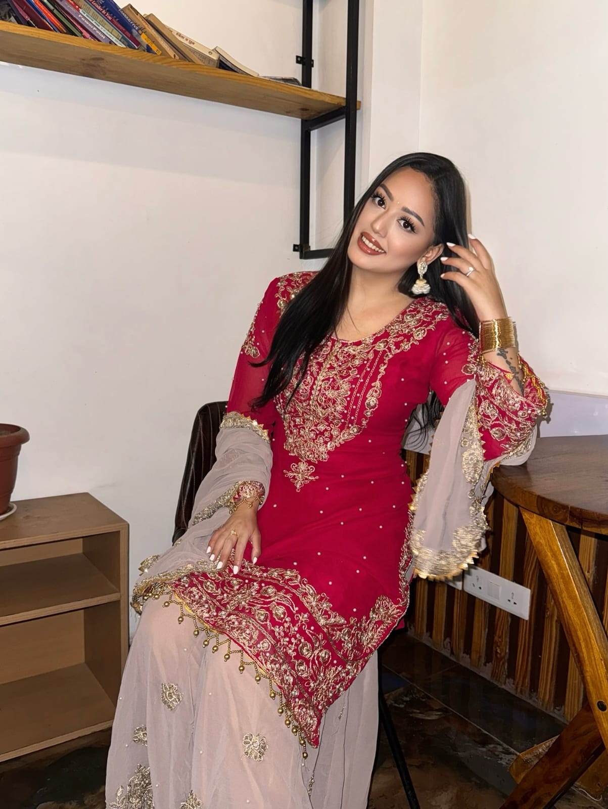 Embroidered Sharara Set - Image 5