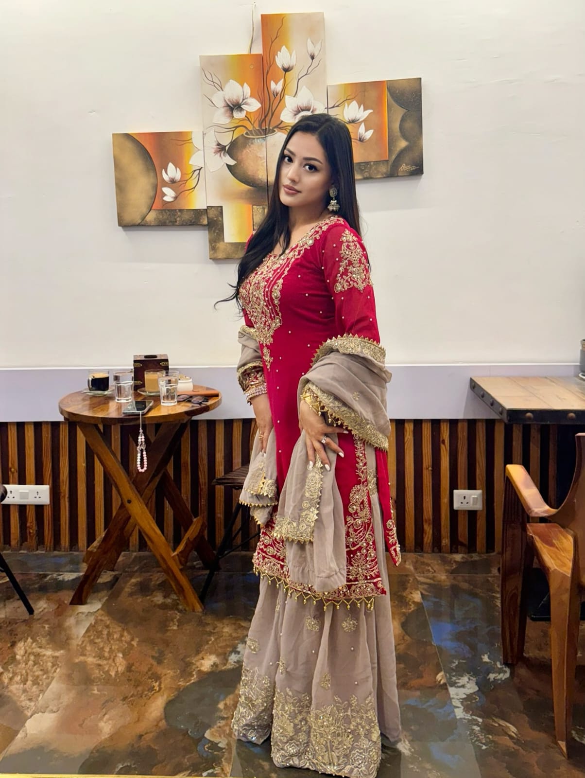 Embroidered Sharara Set - Image 4