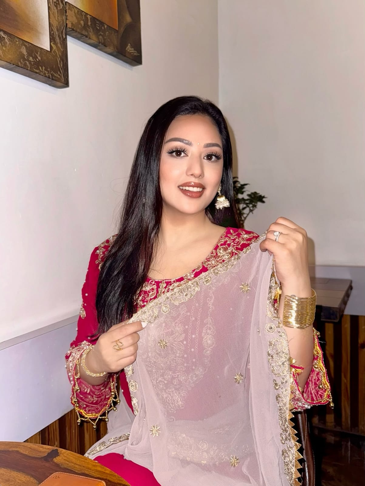 Embroidered Sharara Set - Image 6