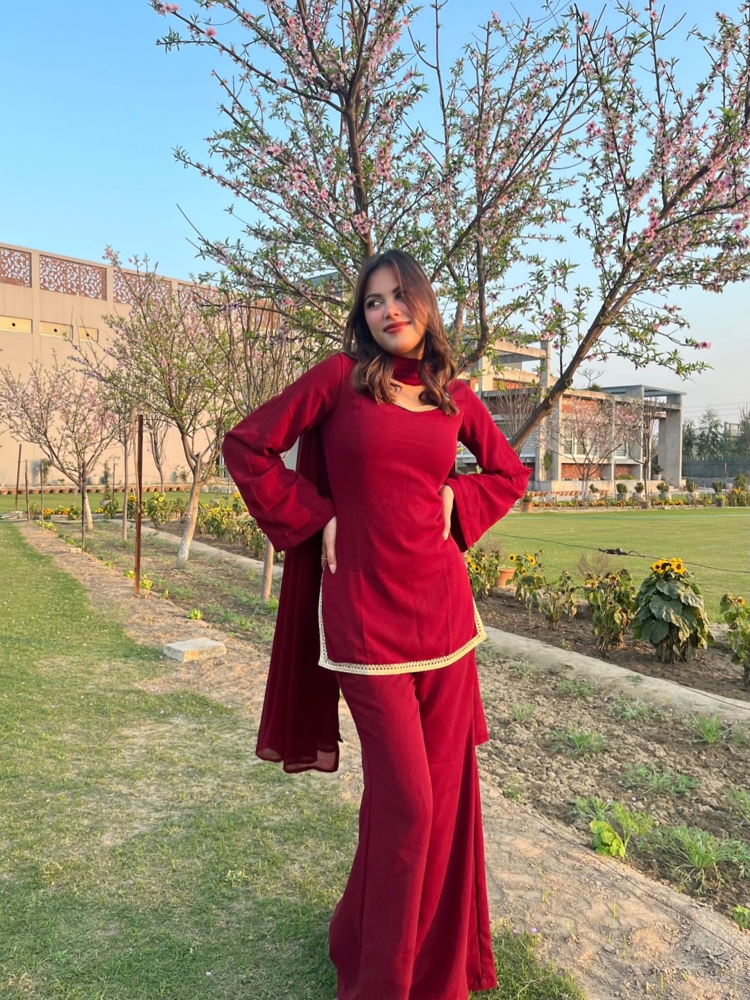 Solid Sharara Set