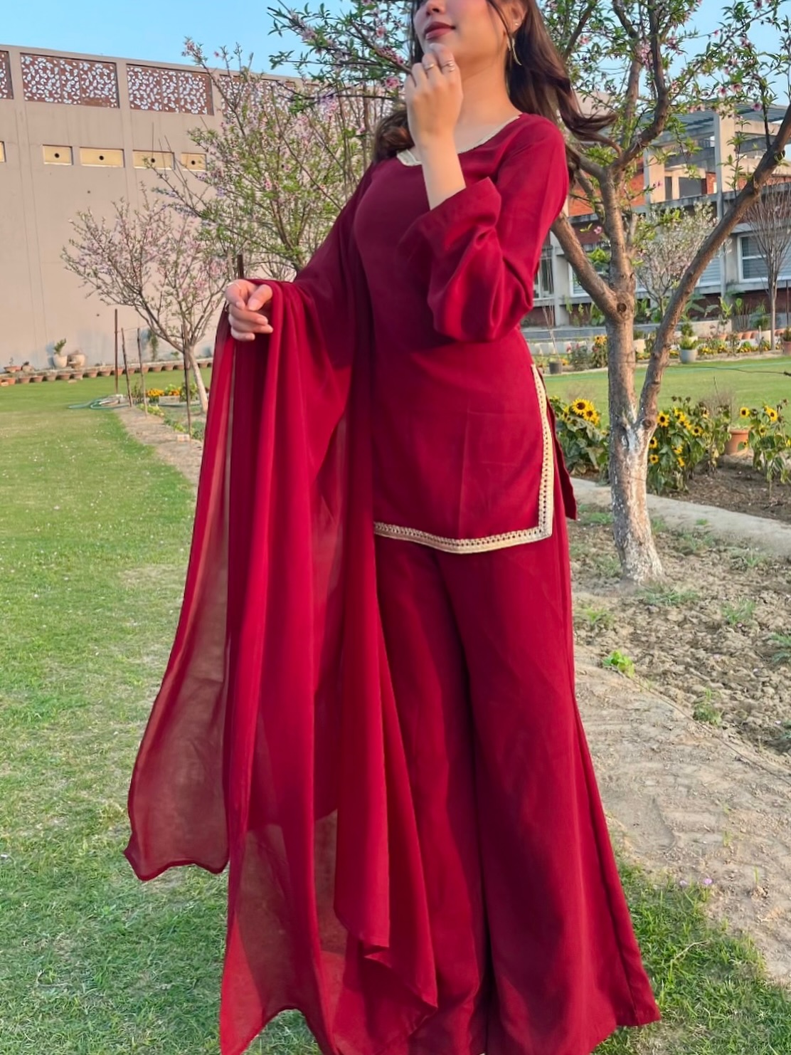 Solid Sharara Set - Image 6