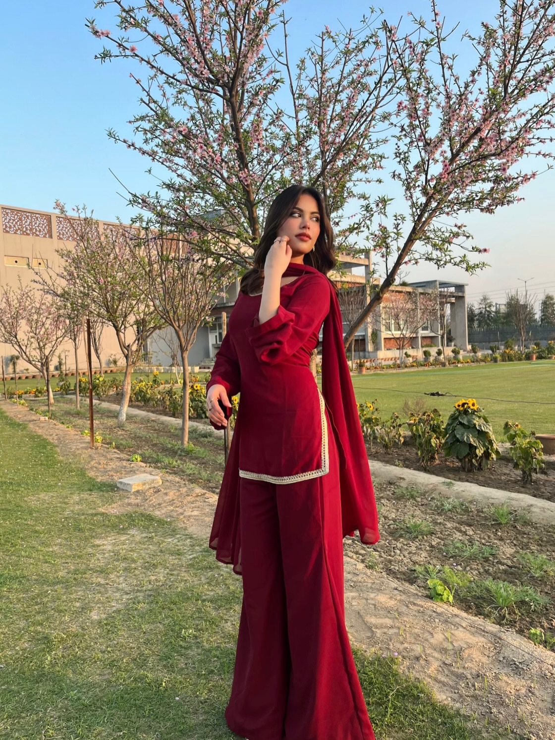 Solid Sharara Set - Image 4