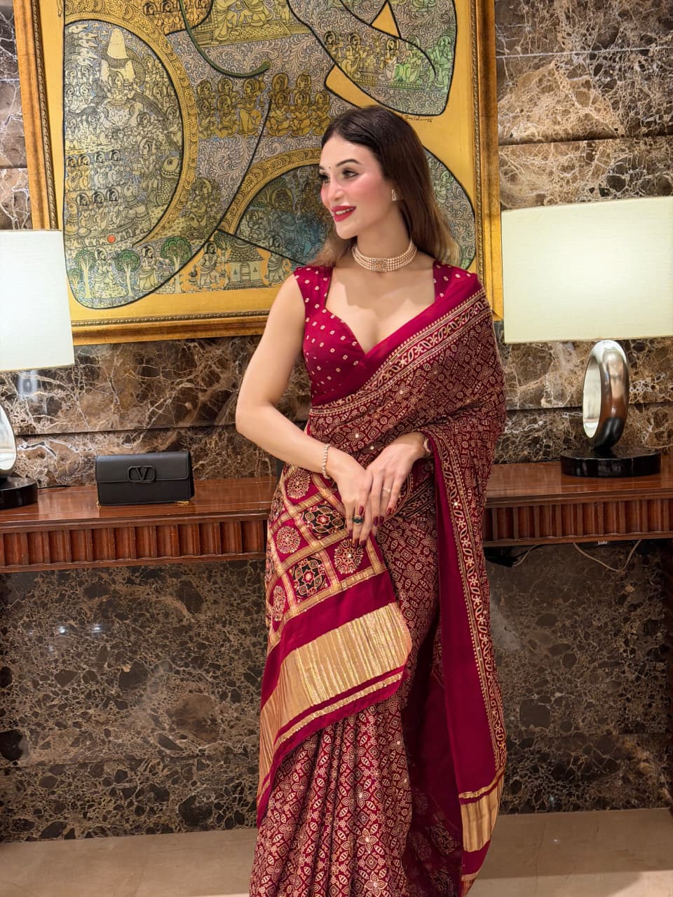 Traditional Bandhani Saree - Image 3