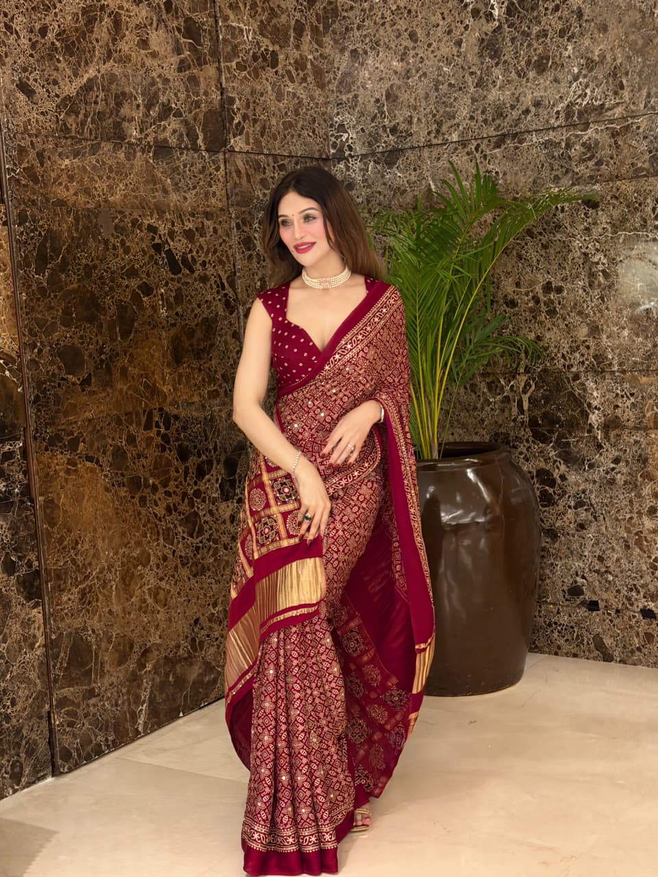Traditional Bandhani Saree - Image 2